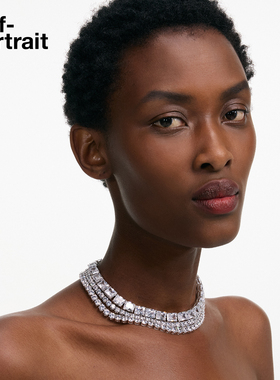 self-portrait多层水钻锁骨链