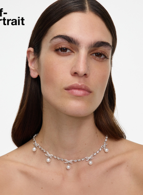 self-portrait钻饰蝴蝶结choker