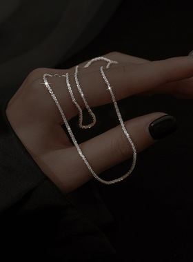 碎银子项链女纯银轻奢小众锁骨链