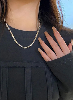 碎银子项链女纯银网红爆款锁骨链