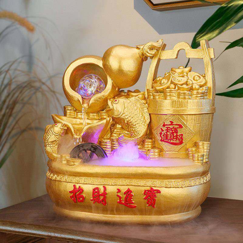 招财风水摆件流水鱼缸水循环加湿器客厅办公室装饰品乔迁开业礼品,淘宝优惠券,粉丝福利购,淘宝优惠卷