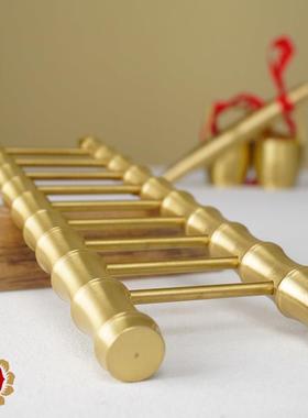 步步高升摆件纯铜梯子乔迁之喜入宅礼物全套搬家仪式用黄铜九级梯