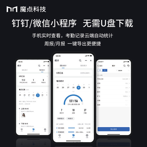 魔点钉钉M3mini打卡考勤机智能人脸识别打卡机员工打卡考勤机多地多店管理云考勤员工签到上班刷脸打卡一体机 - 图3