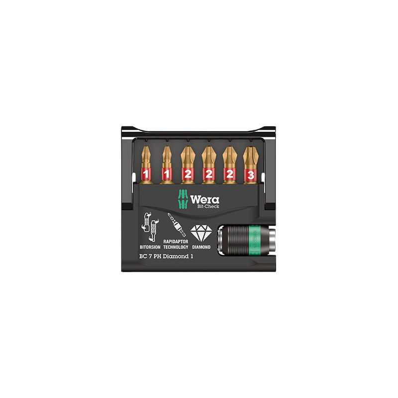 德国wera维拉电动工具Bit-Check 30/7十字一字梅花内六角批头套装 - 图1