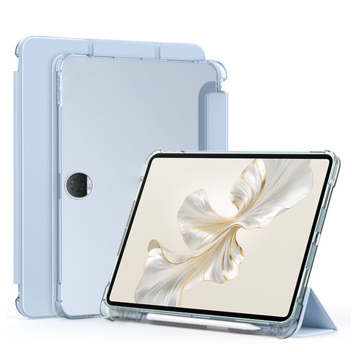 适用荣耀平板9保护套honorpad9/9Pro12.1寸带笔槽磁吸荣耀9/9pro透明三折柔光版HEY2-W09/W19硅胶ROD-W09气囊 - 图0