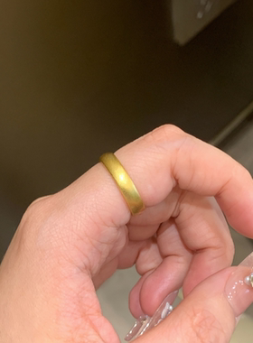 水贝黄金包银泥鳅背戒指磨砂素圈复古闭口对戒男女同款送情人节礼