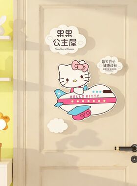 卧室门装饰小公主房间门牌创意儿童机器猫装扮创意墙贴遮洞3D立体