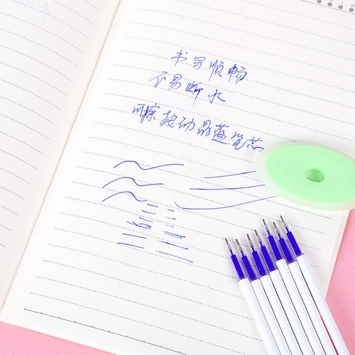 按动可擦笔芯小学生速干双珠弹簧头晶蓝中性笔热可擦替换芯ST头浅黑三年级摩易擦复写笔魔力擦儿童热敏顺滑笔 - 图1