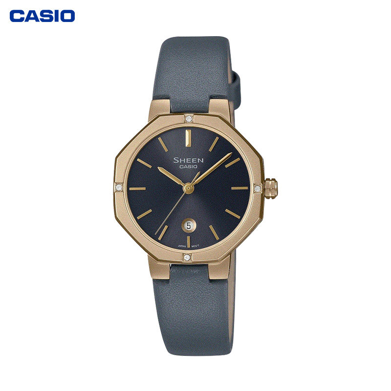 casio sheen新款简约八角石英手表 Casio晶晶海外日韩腕表