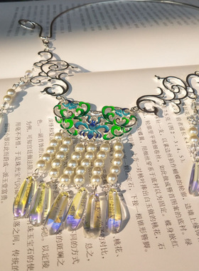 景泰蓝滴油合金项圈琉璃