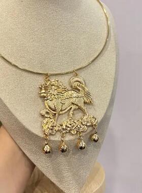 醒狮项圈中式流苏璎珞马面裙汉服古风国风明制旗袍秀禾颈圈配饰