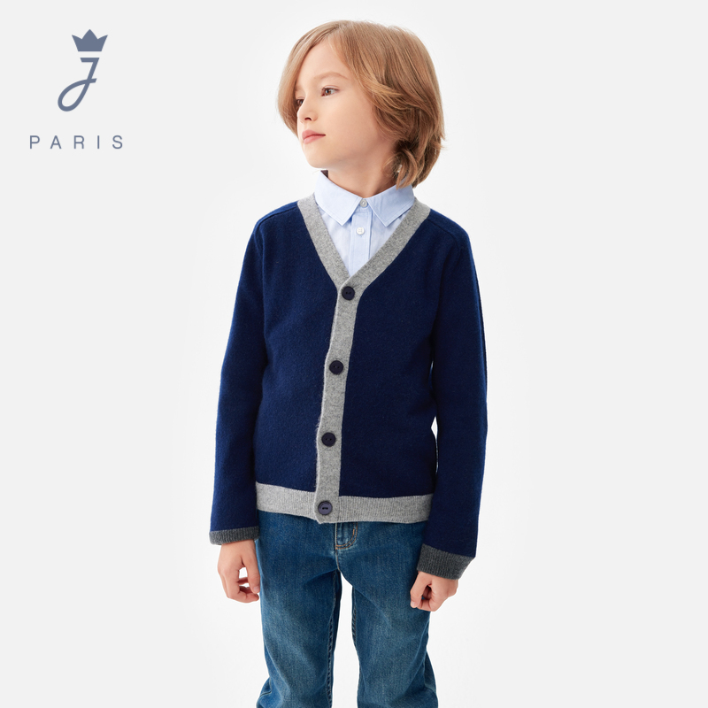 【新品】Jacadi亚卡迪男童100%开司米羊绒毛衣24秋冬开衫2040735