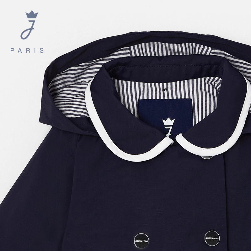 【新品】Jacadi亚卡迪女小童连帽外套24秋冬女宝A类风衣2021879