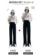 New spring and autumn high-waisted floor-length suit pants with slits
