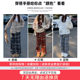 Autumn and winter contrast color woolen plaid pants for women, lazy wide-leg pants
