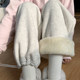 Gray lamb velvet sweatpants for women in autumn and winter