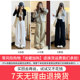 Khaki washed cotton wide leg pants for women in autumn and winter