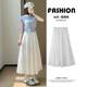 White cake skirt for women in summer 2025 new high waist mid-length A-line skirt ballet style lace fluffy skirt
