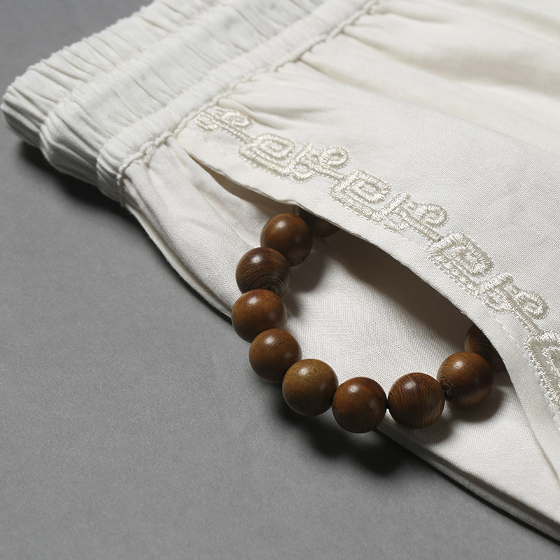 中老年人短袖唐装套装男爸爸装夏季 鹿彭民族服装