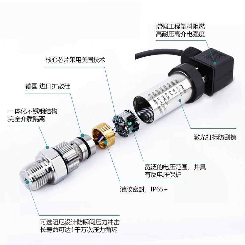 班宁压力变送器进口扩散硅4-20mA气压油压液压真空水压数显传感器_虎窝淘