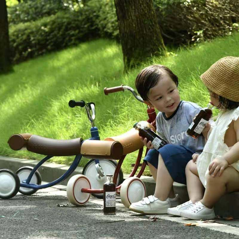 kidpop日式复古三轮车精灵脚踏车 国际蓝孩三轮车