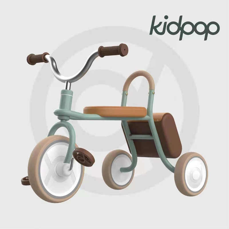 kidpop复古经典三轮车伙伴脚踏车 国际蓝孩三轮车
