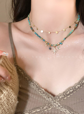 波西米亚复古民族风串珠叠戴项链