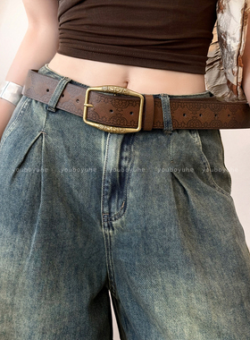 美式复古y2k腰带百搭牛仔裤皮带
