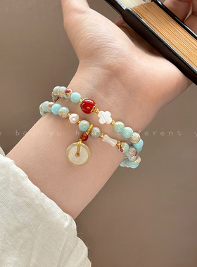 粉水晶莲蓬手串双层天然石手串