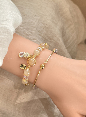 招财纳福貔貅串珠手链彩发晶手饰