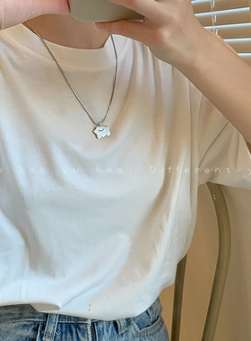 钛钢不掉色小幽灵项链女2025新款毛衣链配饰甜酷嘻哈吊坠卫衣搭配