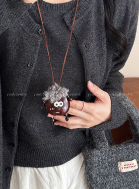 萌趣可爱天然豆荚吊坠装饰项链