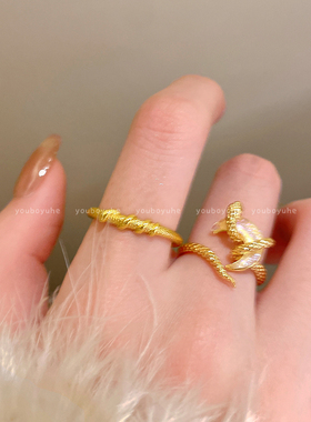 灵蛇平安扣戒指女生肖本命年指环