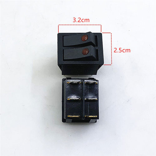 KCD3-2船型开关油汀电暖气电饼铛电炒锅六脚30A电源开关按钮带灯 - 图0