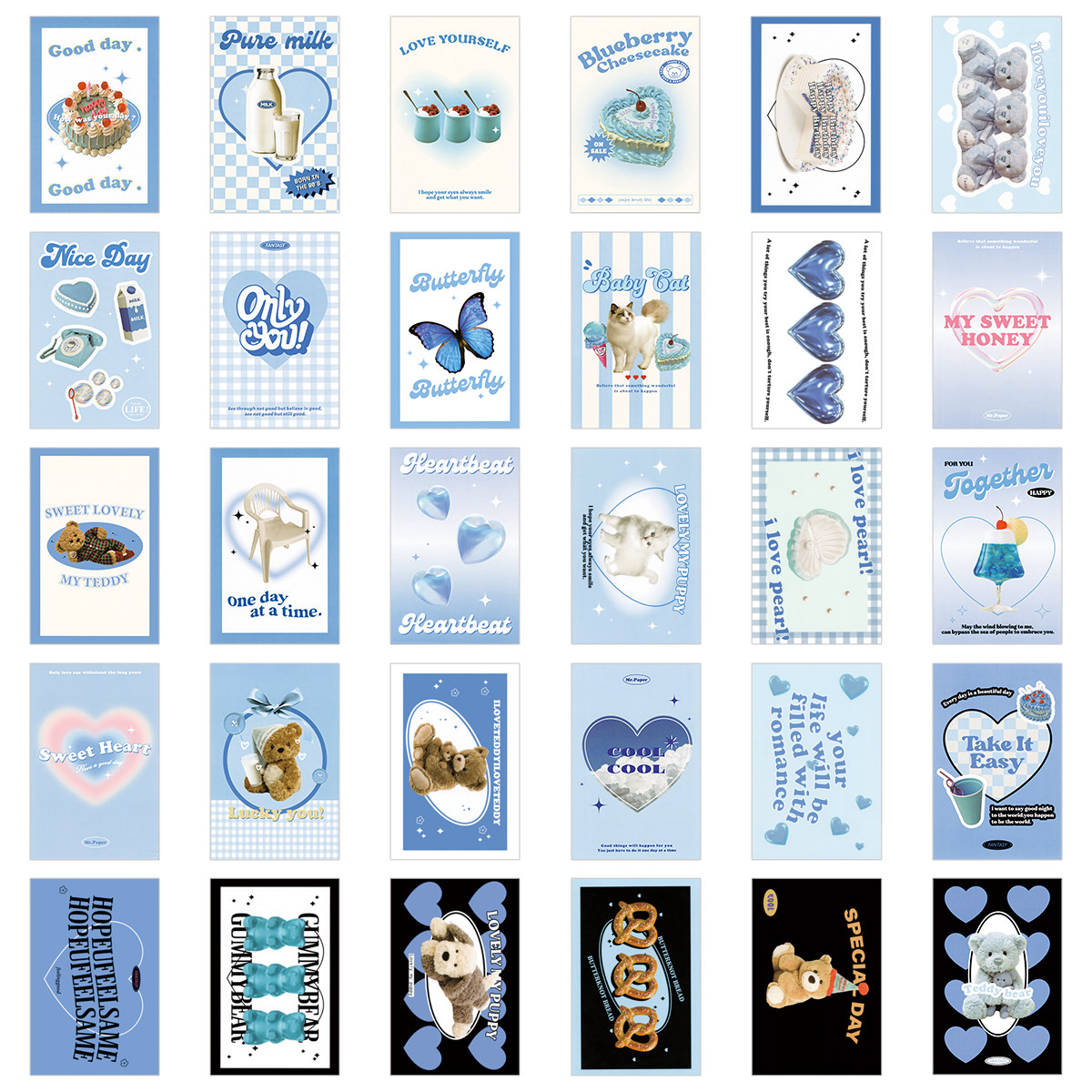 ins风海报墙贴蓝色卡片氛围感遮丑房间背景装饰神器改造好物墙饰,淘宝优惠券,粉丝福利购,淘宝优惠卷