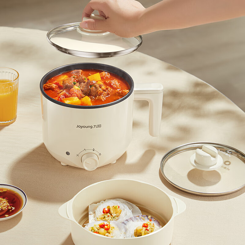 九阳1.8L升电煮锅上蒸下煮小火锅3档火力涮煮焖炖一锅多用电热锅 - 图0