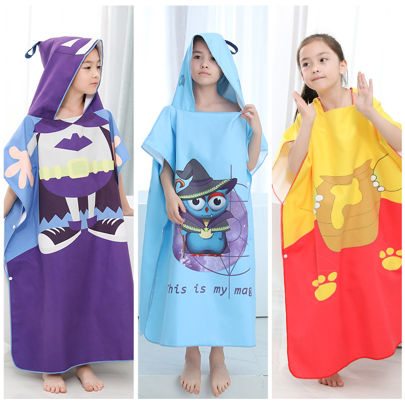 速干浴巾游泳女夏薄款儿童浴袍斗篷家用比纯棉吸水洗澡毛巾男可穿