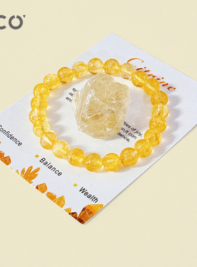 CCO天然黄水晶手串能量原石