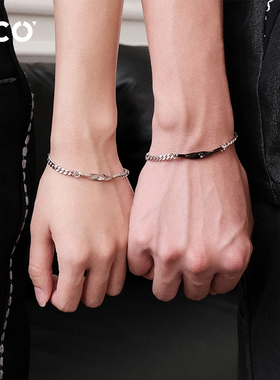 黑白莫比乌斯情侣手链