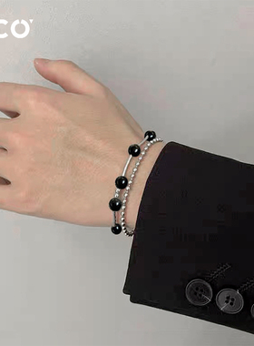 情侣串珠双层链条情侣手链