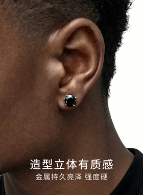 CCO经典圆形锆石耳夹男女同款
