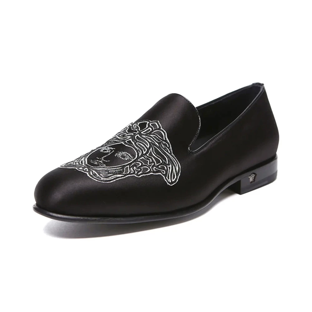 Мужские кэжуал кожаные украшенные вышивкой туфли VERACE Versace