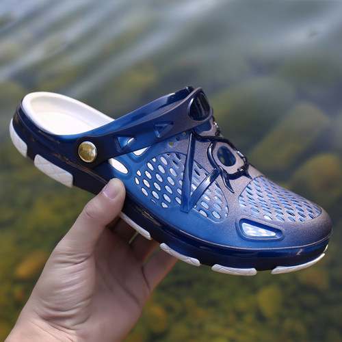 简亦梵洞洞鞋男凉拖鞋包头沙滩鞋男女鞋情侣款软底防滑透气户外 - 图3