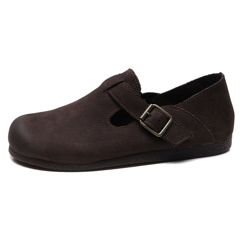 森系单鞋春秋复古风软底软面手工女鞋勃肯鞋两穿平底真皮圆头女鞋,淘宝优惠券,粉丝福利购,淘宝优惠卷