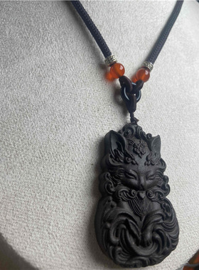 天然合香牌九尾狐凤九龙涎香吊坠