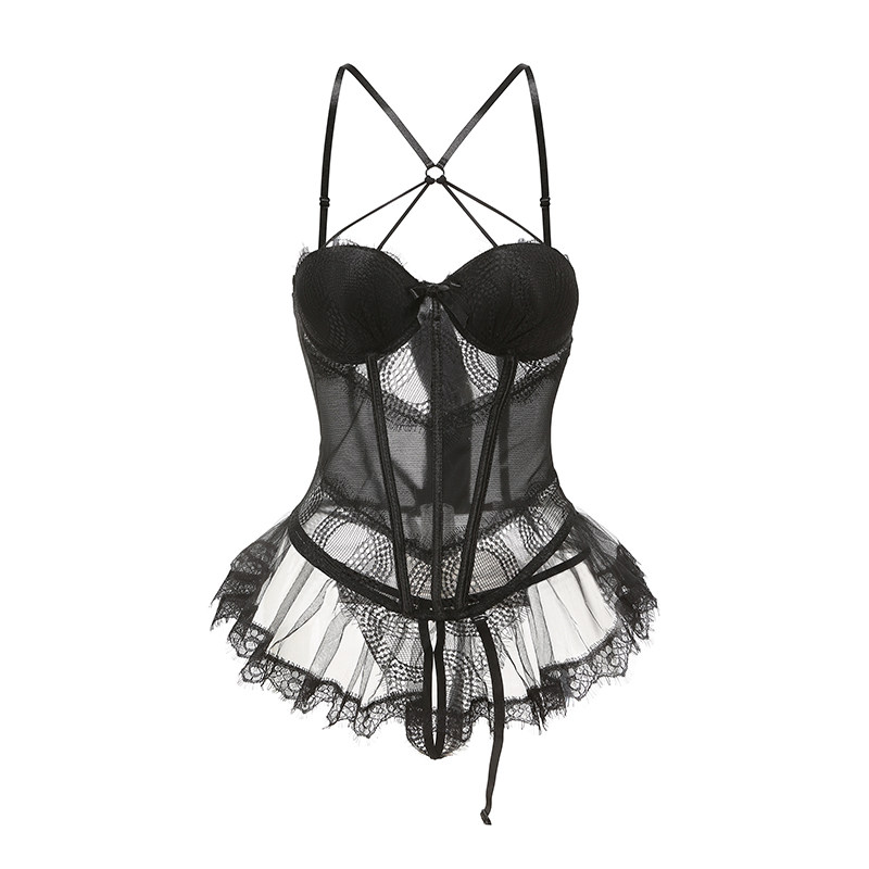 瑷绫说性感纯欲风小胸显大连体衣 瑷绫说睡裙