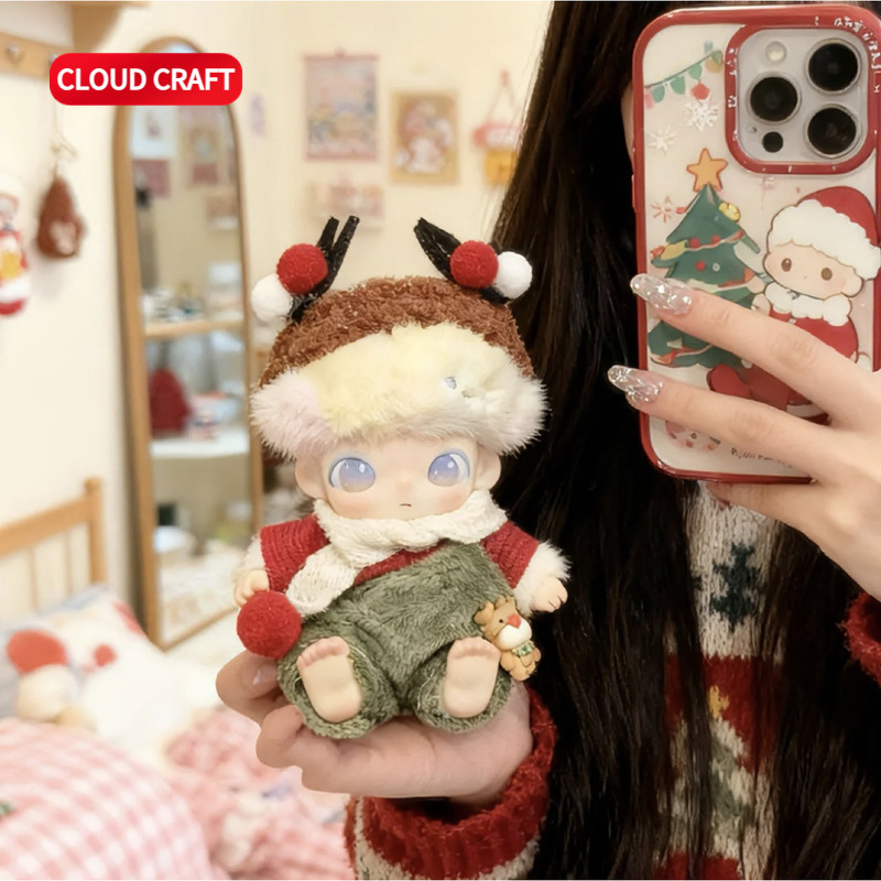 适用DIMOO娃衣新生日记系列可爱圣诞帽手套挂包套装搪胶毛绒挂件 - 图2