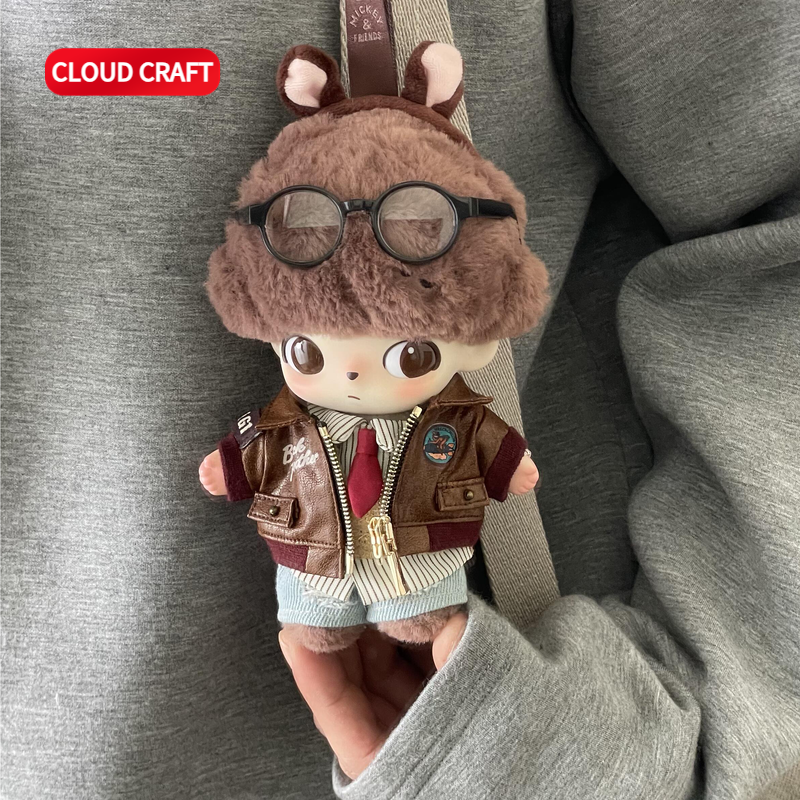 适用DIMOO/LABUBU17CM娃衣潮酷皮衣破洞牛仔裤套装搪胶娃替换服,淘宝优惠券,粉丝福利购,淘宝优惠卷