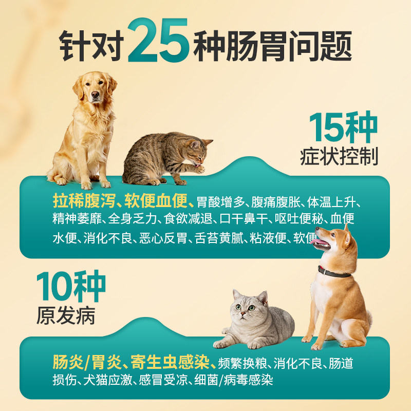 狗狗拉稀止泻猫咪拉肚子药肠胃炎症宠物便血软便腹泻碱式碳酸铋片
