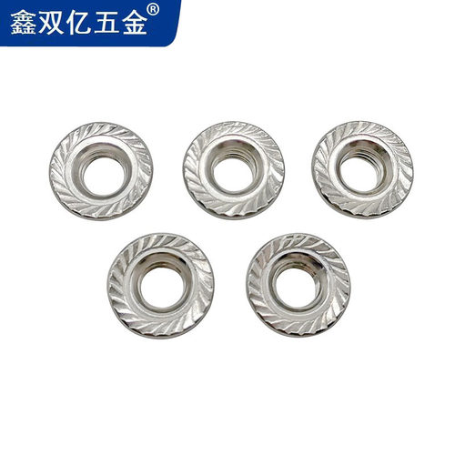 304不锈钢法兰螺母 201六角防滑带垫螺丝帽防松 M3M4-M12 GB6177 - 图0
